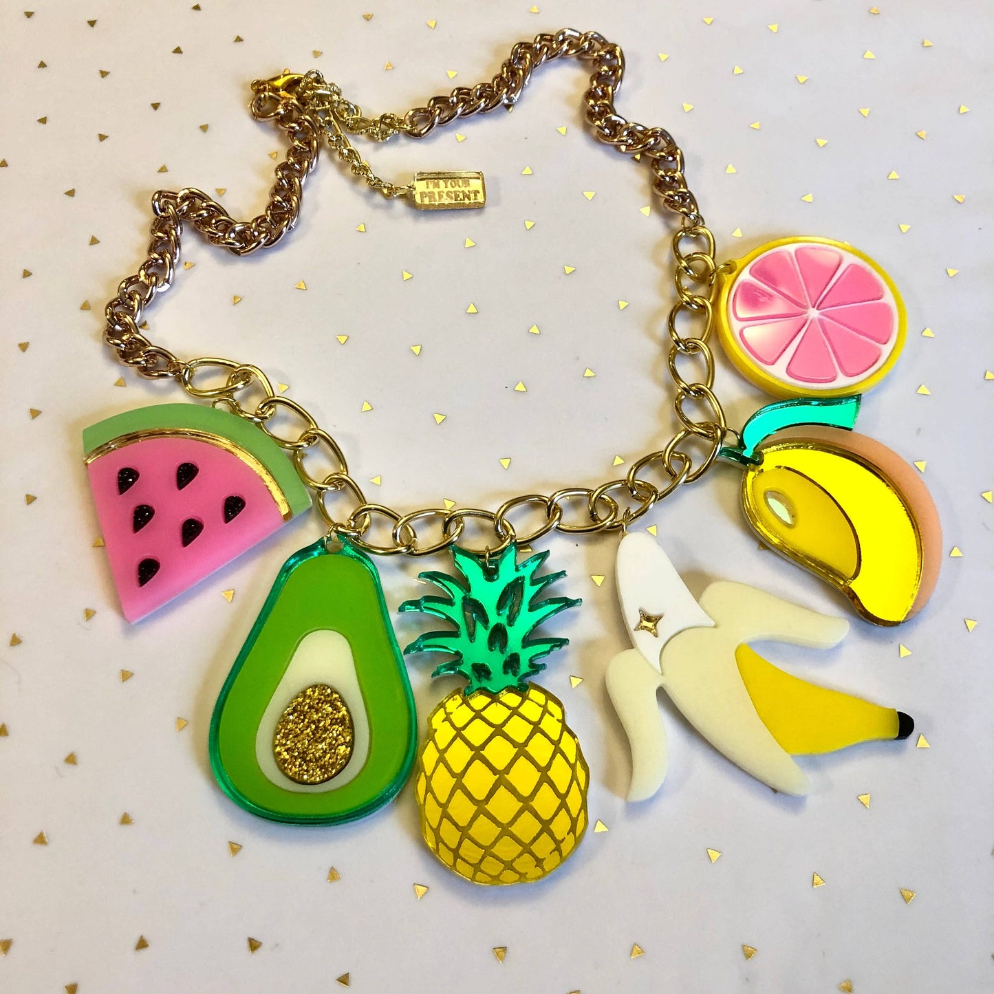 Fruit Food Acrylic Charm Statement Necklace Quirks!
