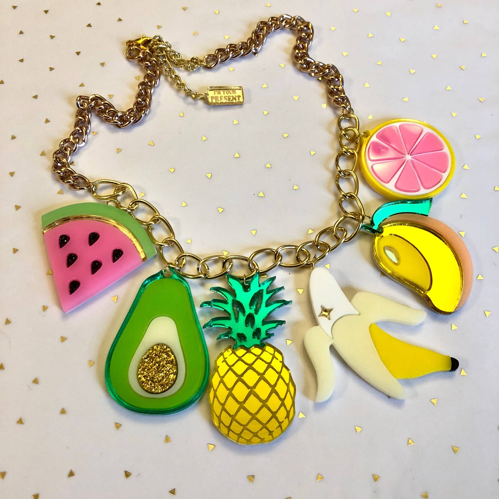 Fruit Food Acrylic Charm Statement Necklace Quirks!