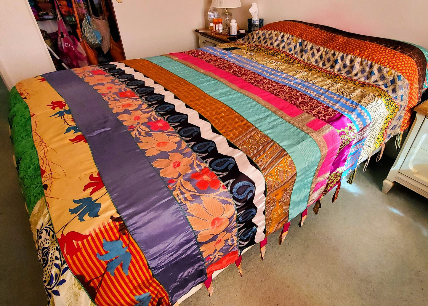 Darn Good Yarn • Rainbow Oasis Drapes – Upcycled Boho Curtains