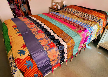 Darn Good Yarn • Rainbow Oasis Drapes – Upcycled Boho Curtains