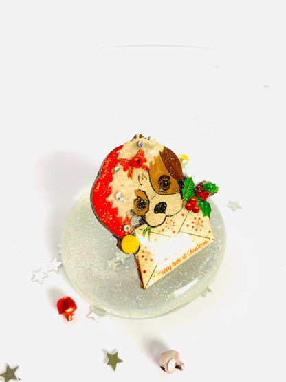 Puppy love at Xmas Brooch by Rosie Rose Parker Quirks!