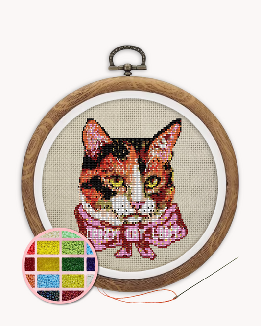 Crazy Cat Lady Beaded Art Kit ( XL 6 inch )