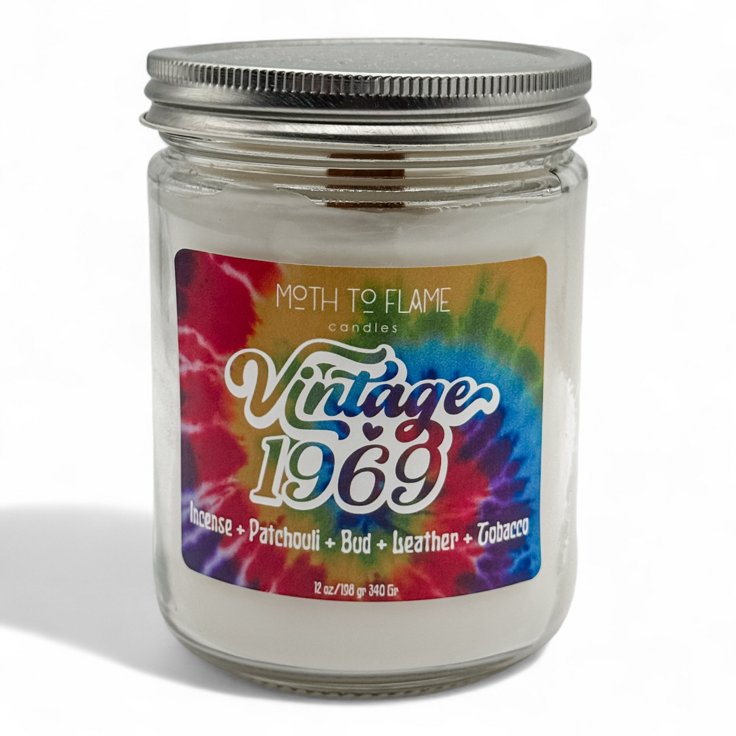 Vintage 1969 – 7 oz / 12 oz Candle Moth to Flame Candles