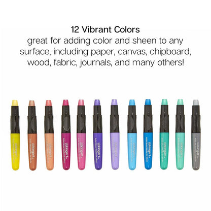 Gel Stick Crayons 12 Metallic Colors