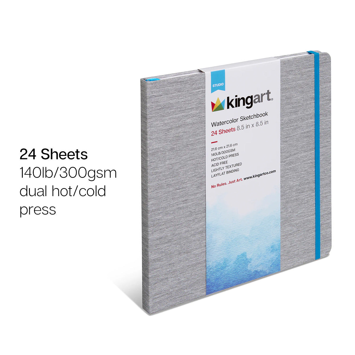 Hardcover Watercolor Paper Sketchbook - 8.5” x 8.5” - 24 Pages