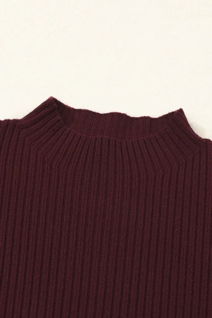Gold Flame Patch Pocket Ribbed Knit Short Sleeve Sweater Shewin