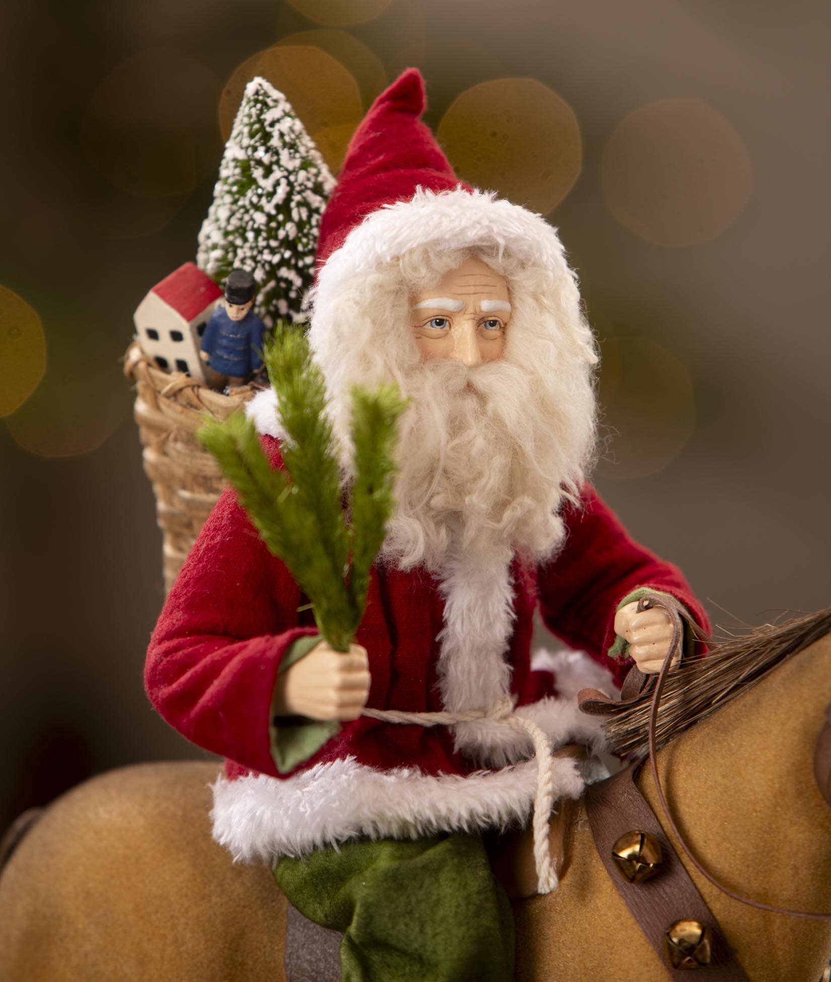 Santa Riding Horse Pull Toy by Bethany Lowe Quirks!