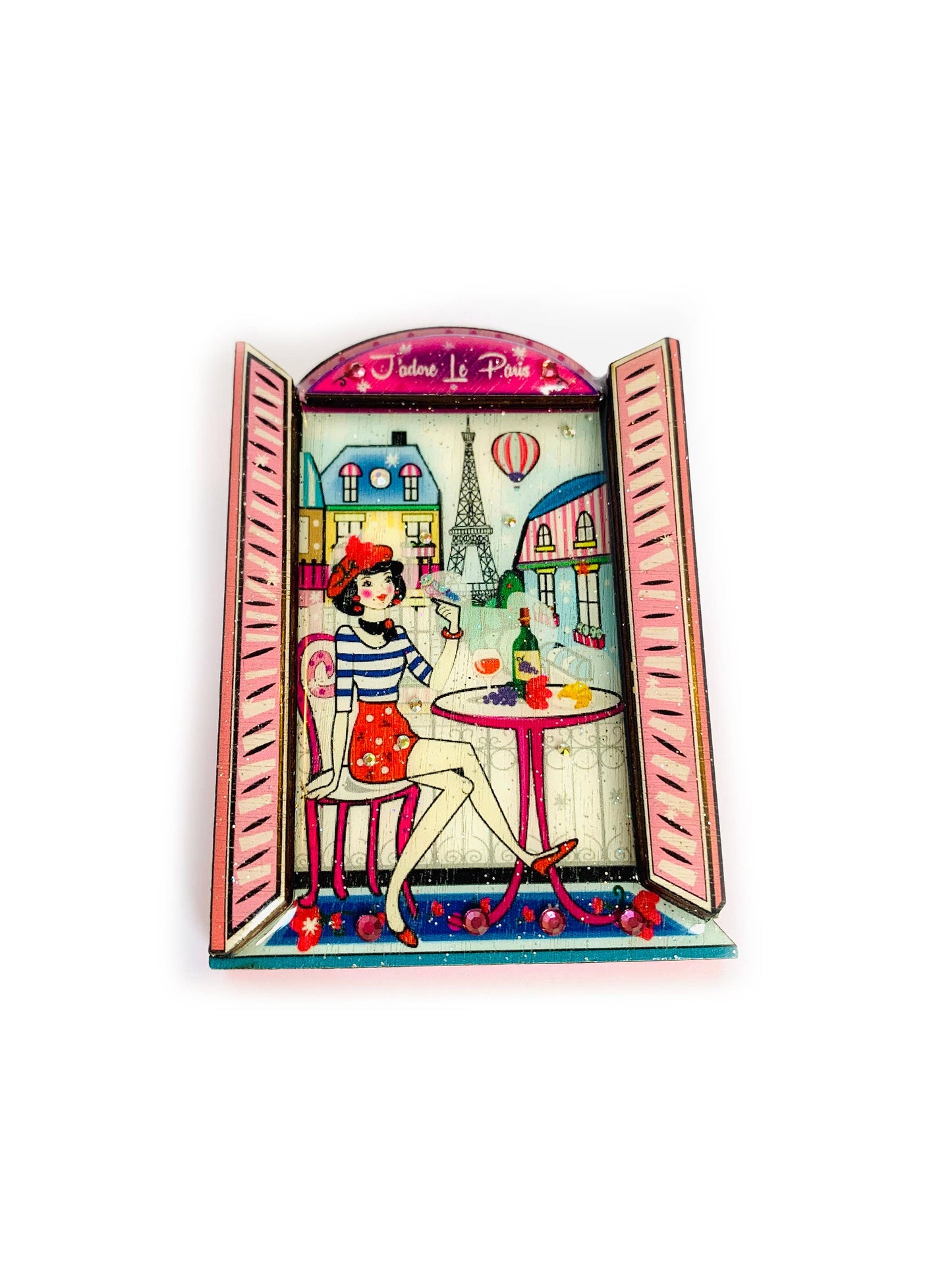 Oh la la Paris Scene Brooch by Rosie Rose Parker Quirks!