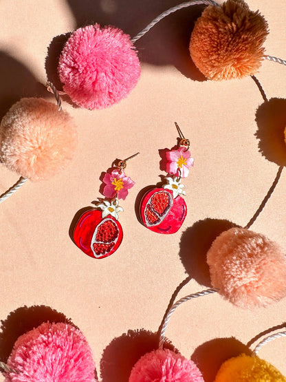 Pomegranate Acrylic Dangle Earrings Quirks!