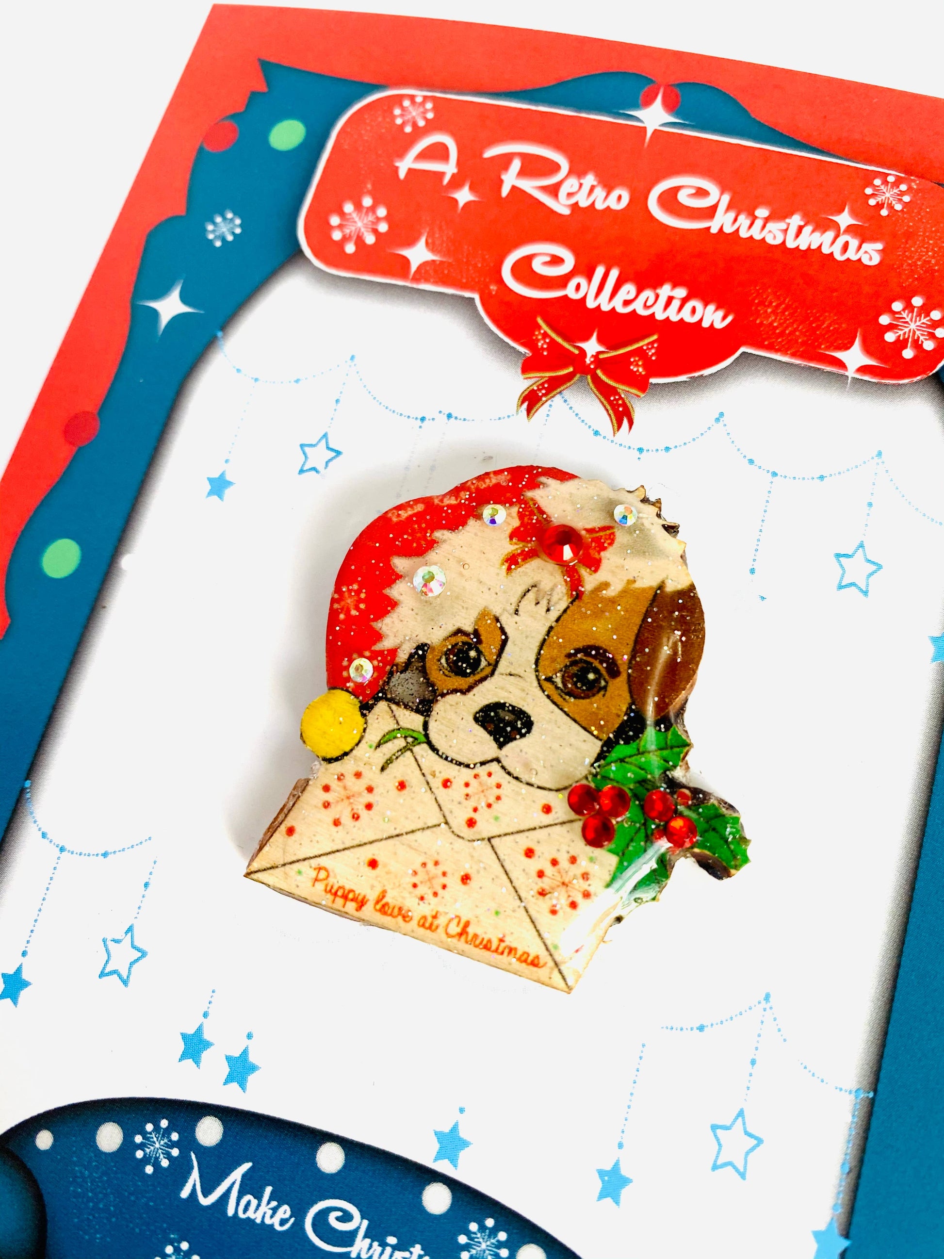 Puppy love at Xmas Brooch by Rosie Rose Parker Quirks!