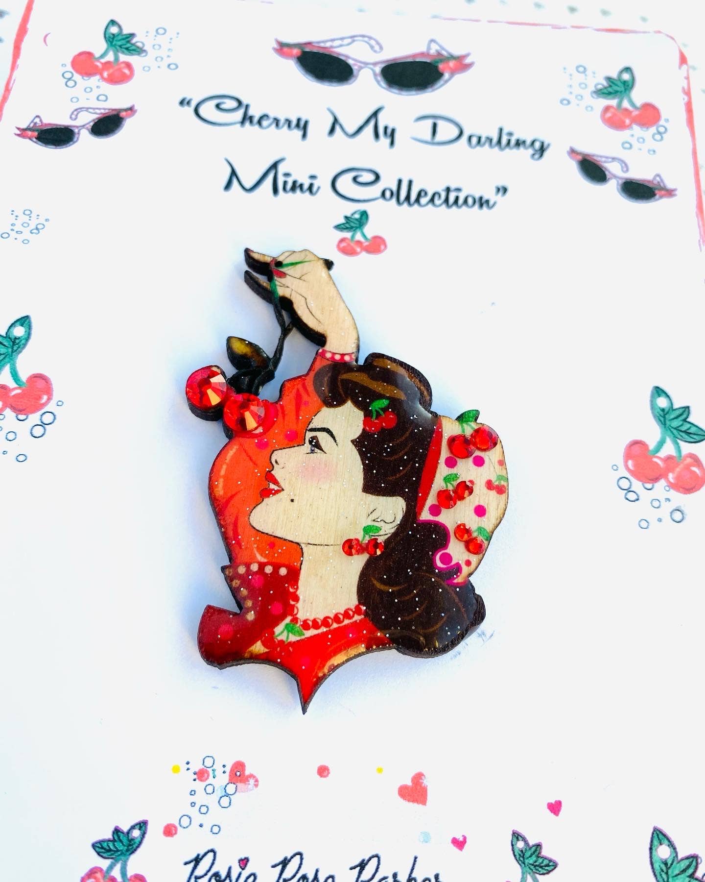 Cherry My Darling Mini Brooch by Rosie Rose Parker Quirks!