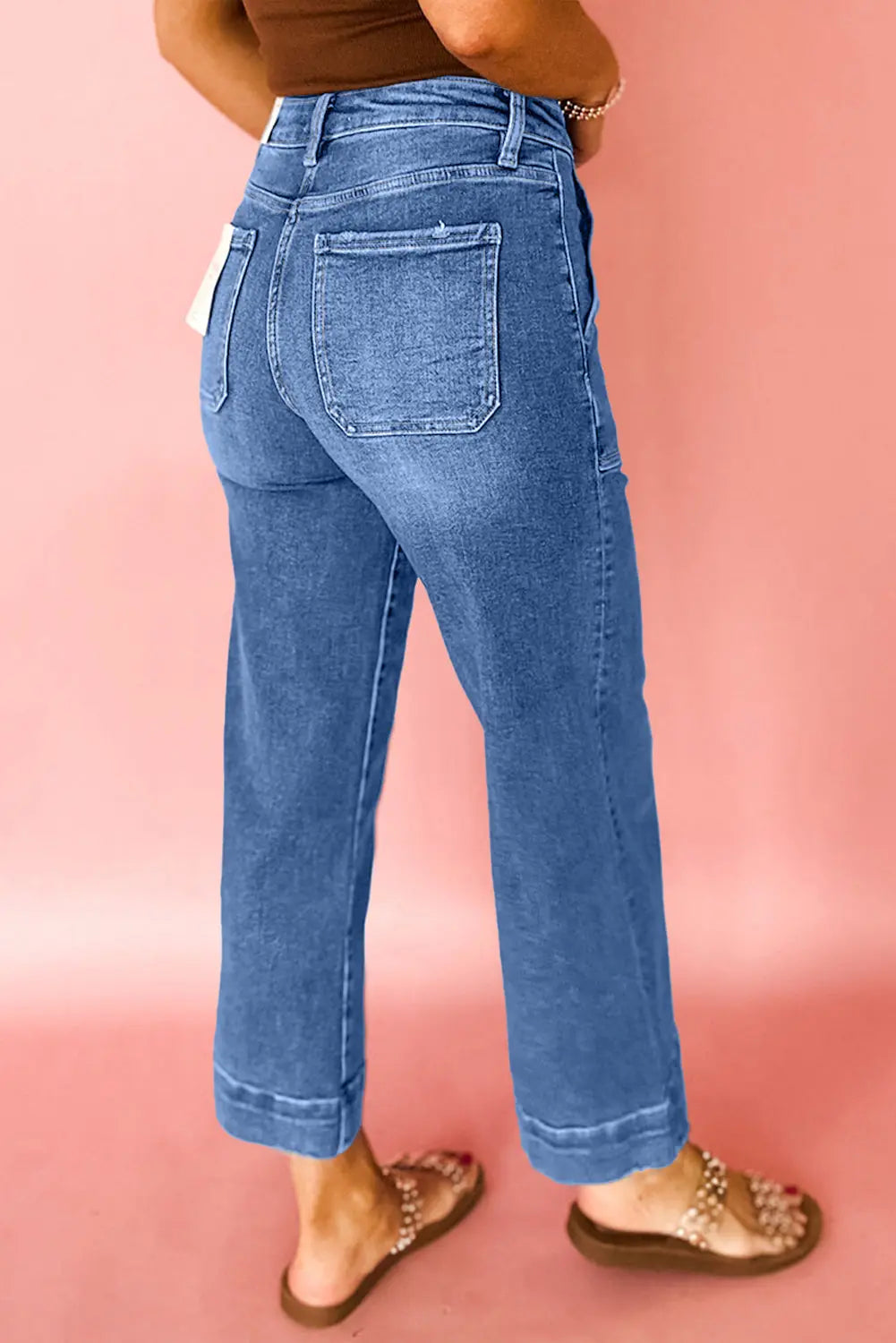 Breen Cropped High Rise Wide Leg Jeans Shewin