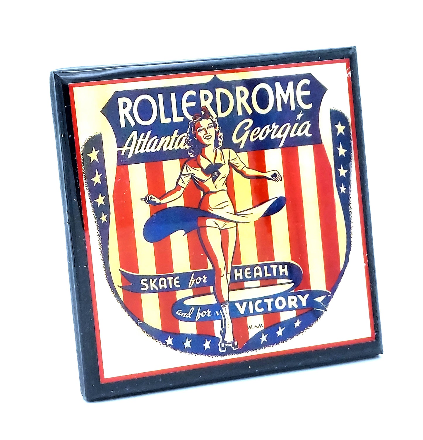Vintage Roller Skating Rink Drink Coaster Set - Let's Roll Quirks!