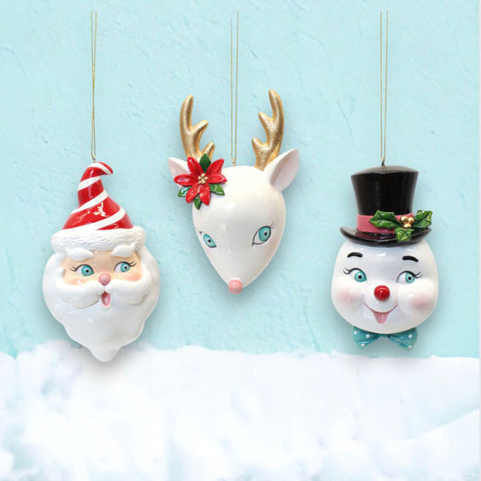 Set of 3 Retro Character Ornaments by December Diamonds Quirks!