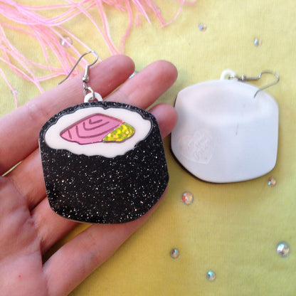 Sushi Roll Acrylic Statement Earrings Quirks!