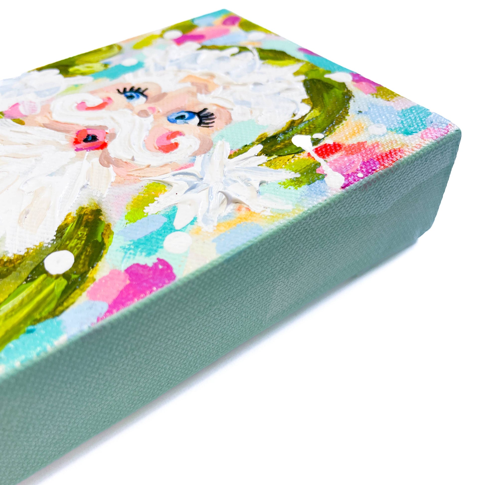 Vintage Velvet Green Santa Original Painting Quirks!