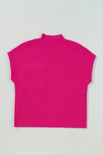 Gold Flame Patch Pocket Ribbed Knit Short Sleeve Sweater Shewin