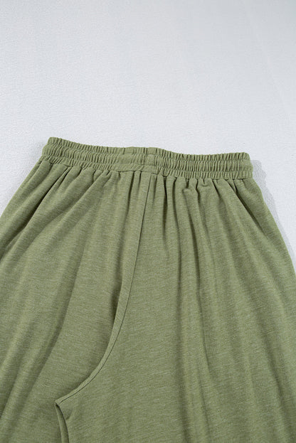 Dune Solid Color Ruffle Hem Wide Leg Pants Shewin