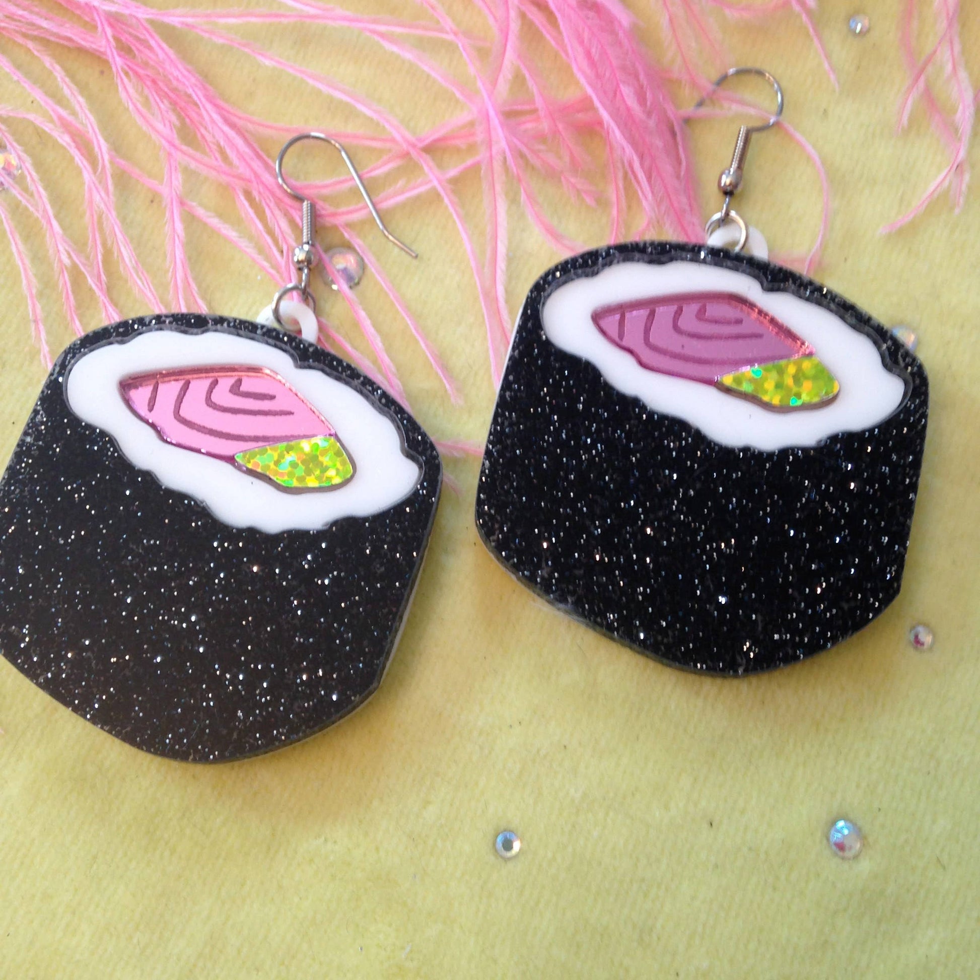 Sushi Roll Acrylic Statement Earrings Quirks!