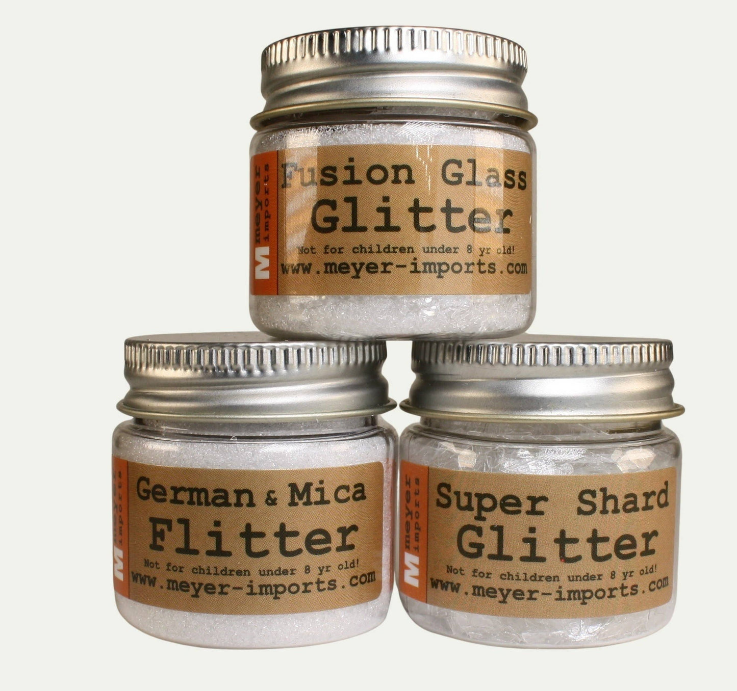 Snow White Icey German Glass Glitter Set - 3 Jars Quirks!