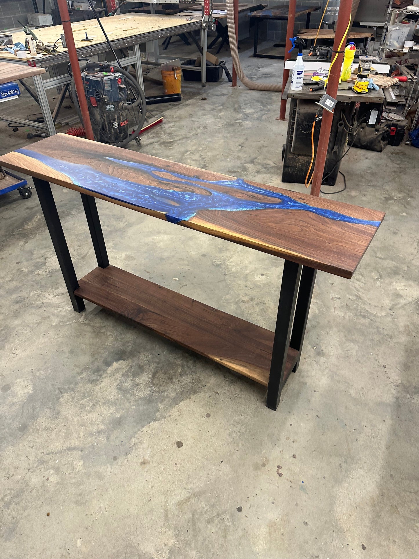 Walnut river console/sofa table