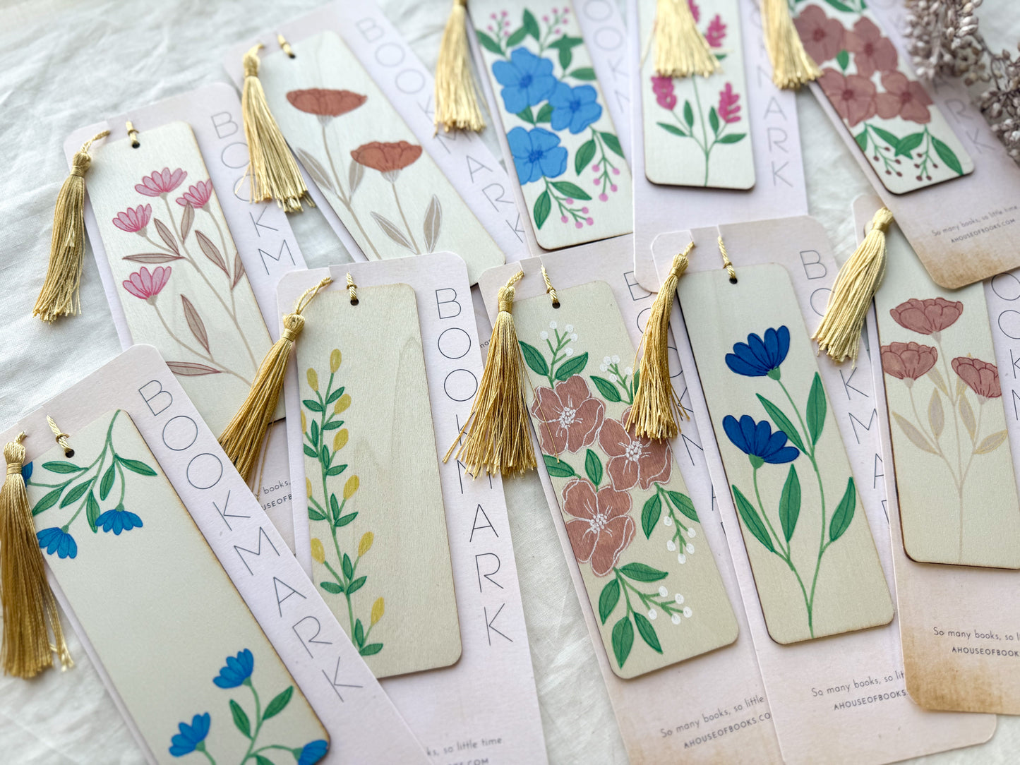 Wood Bookmarks- Floral