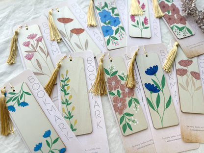 Wood Bookmarks- Floral