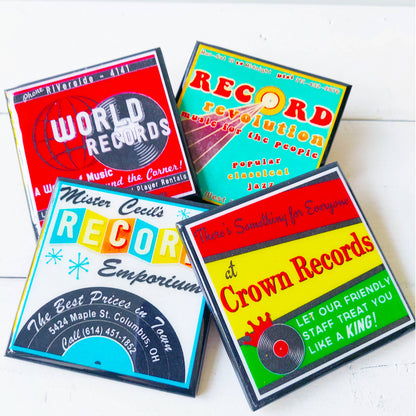 Classic Record Shop Drink Coaster Set Quirks!