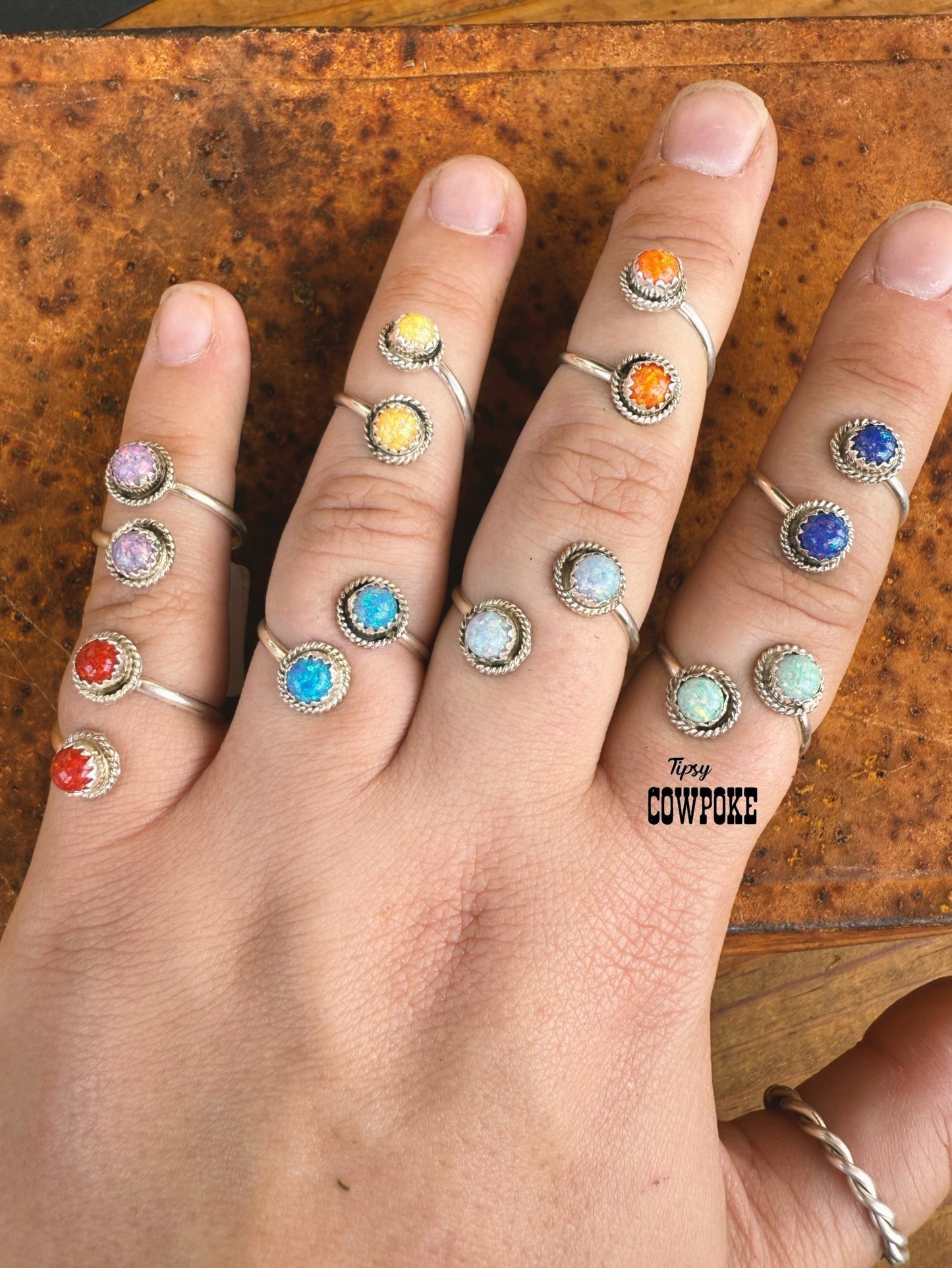 Double Daisy Yellow Opal Adjustable Ring - Creative Freedom Collective