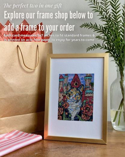 Poppy Castle Cat - Greeting Card / Fine Art Print