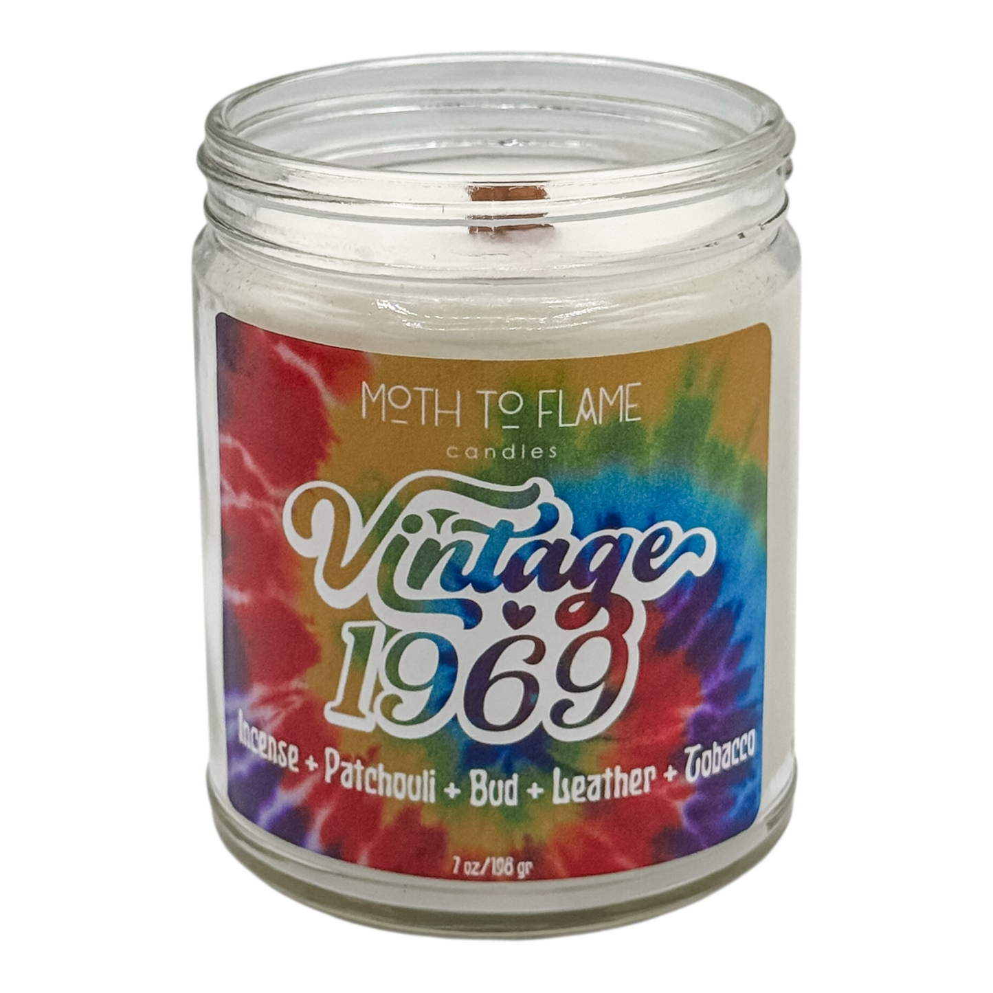 Vintage 1969 – 7 oz / 12 oz Candle Moth to Flame Candles