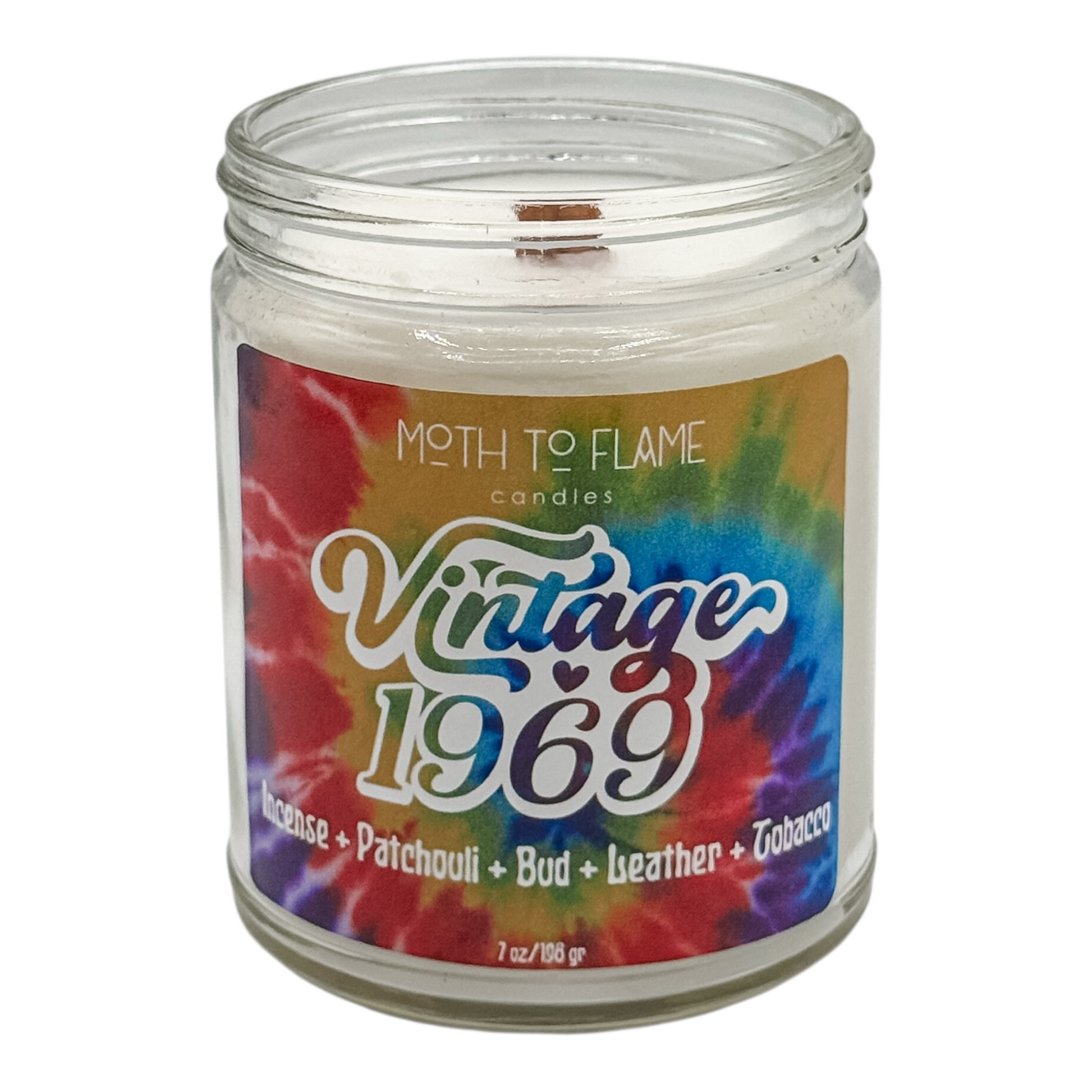Vintage 1969 – 7 oz / 12 oz Candle Moth to Flame Candles