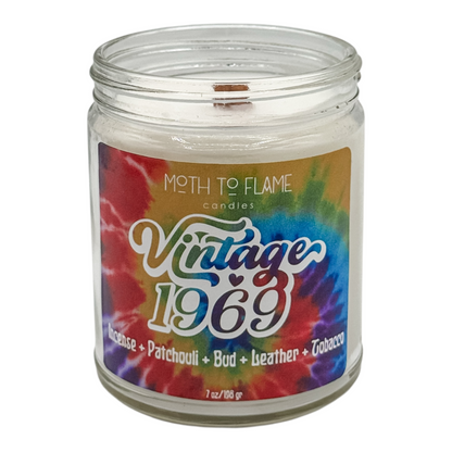 Vintage 1969 – 7 oz / 12 oz Candle Moth to Flame Candles