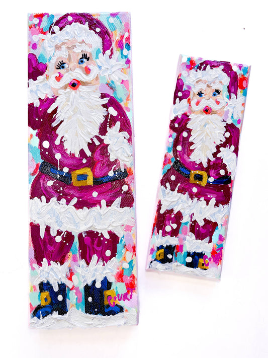 Burgundy Vintage Santa Claus Original Painting Quirks!