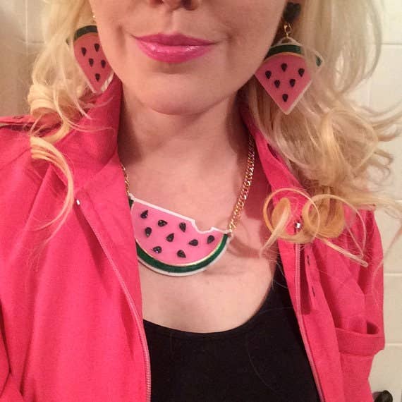 Watermelon Slice Acrylic Statement Necklace Quirks!