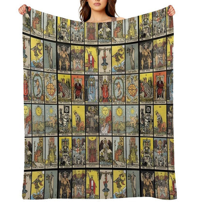 The Major Arcana of Tarot Vintage Cards Throw Blanket