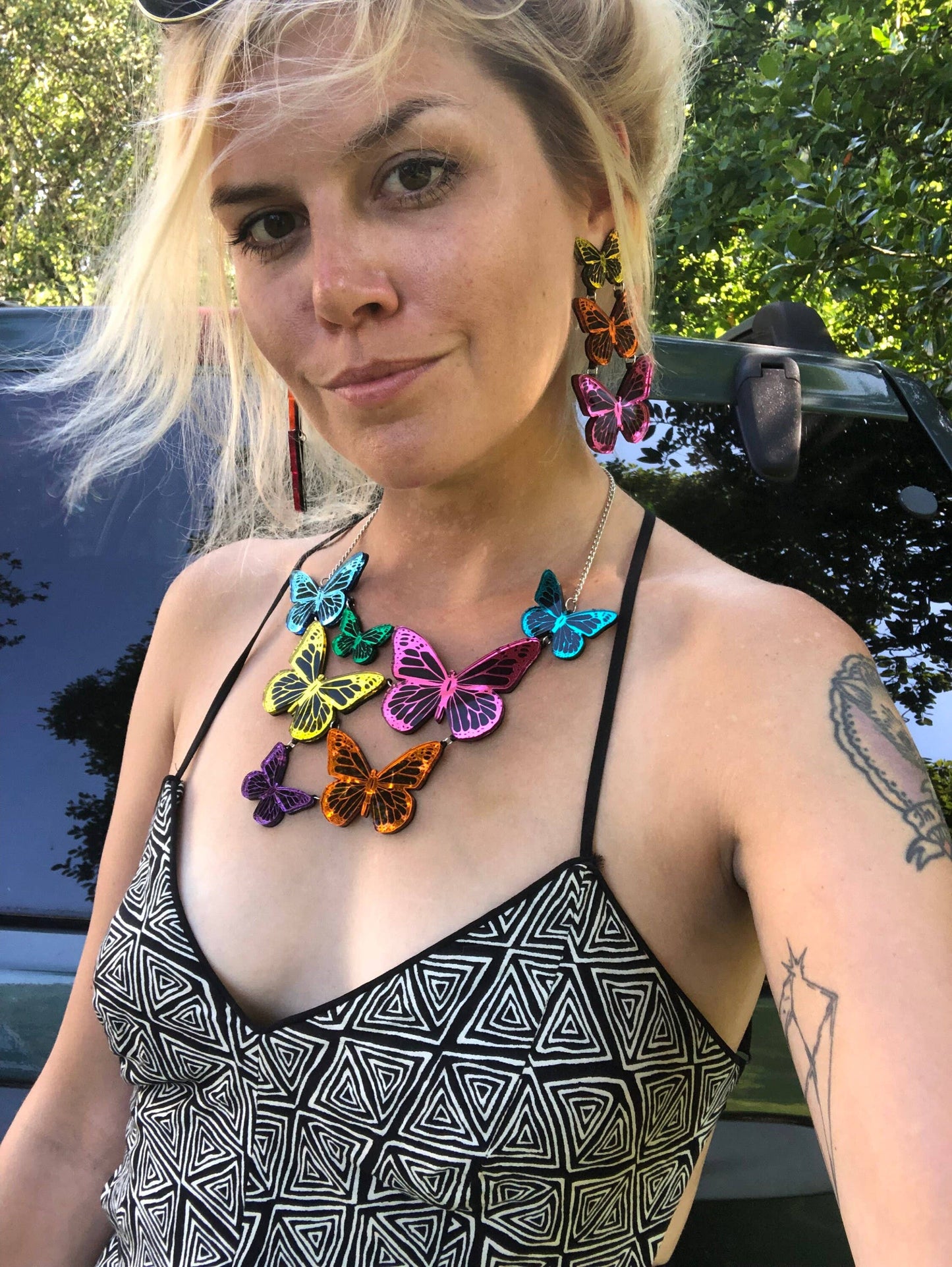 Mirrored Rainbow Butterfly Statement Necklace Quirks!