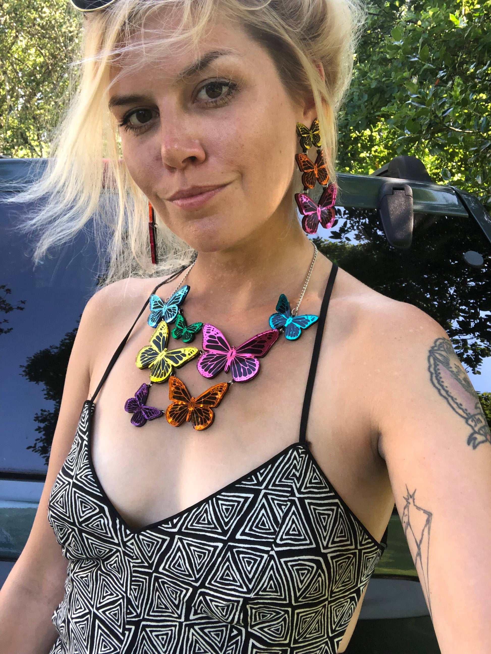 Mirrored Rainbow Butterfly Statement Necklace Quirks!