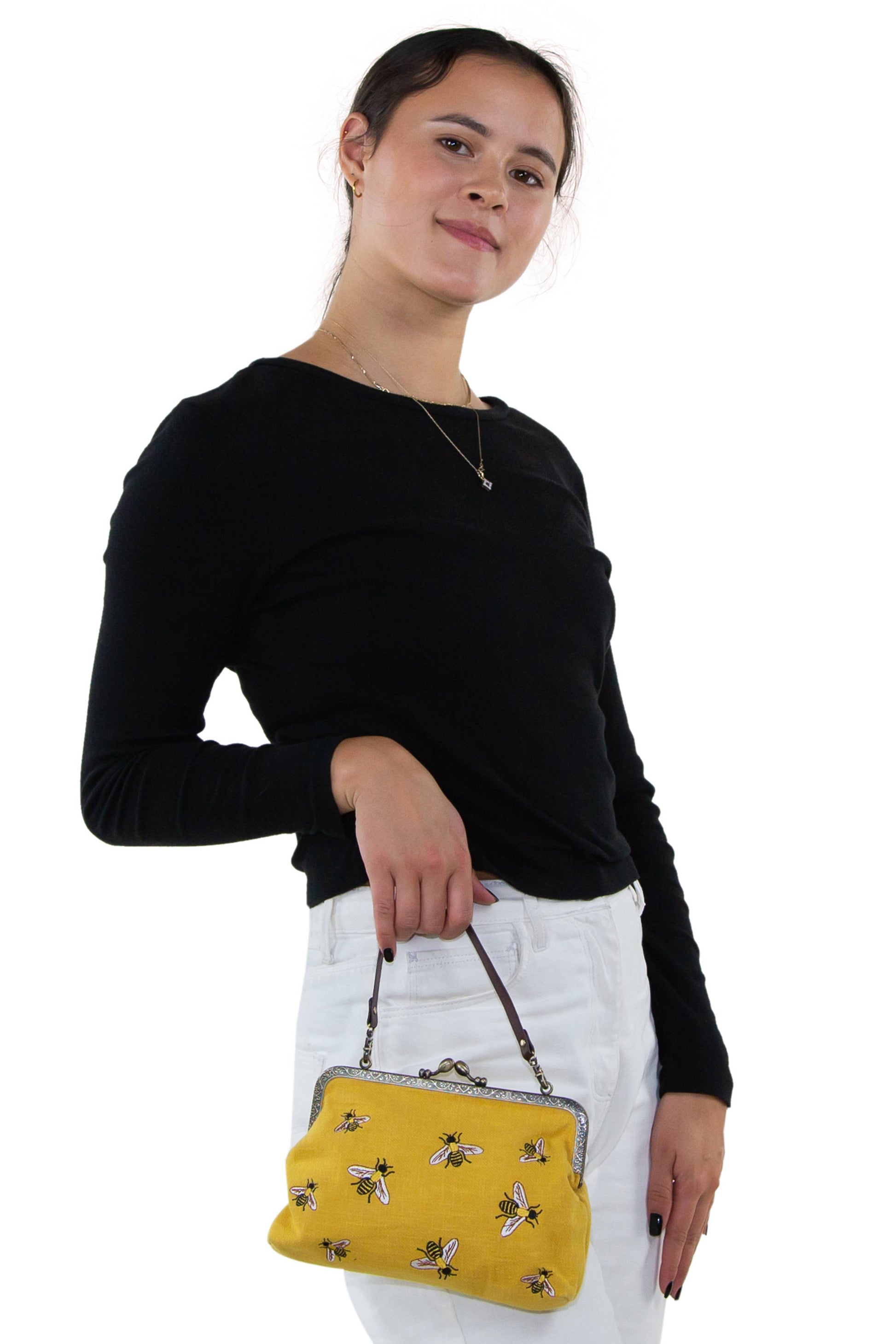 Bees Kisslock Handbag: Black Quirks!