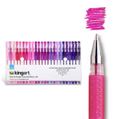 Gel Pens 24 Pink & Purple Tone Colors