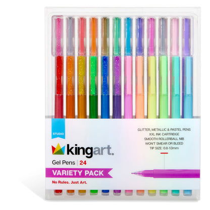 Gel Pens 24 Glitter, Metallic & Pastel Colors