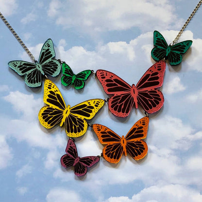 Mirrored Rainbow Butterfly Statement Necklace Quirks!