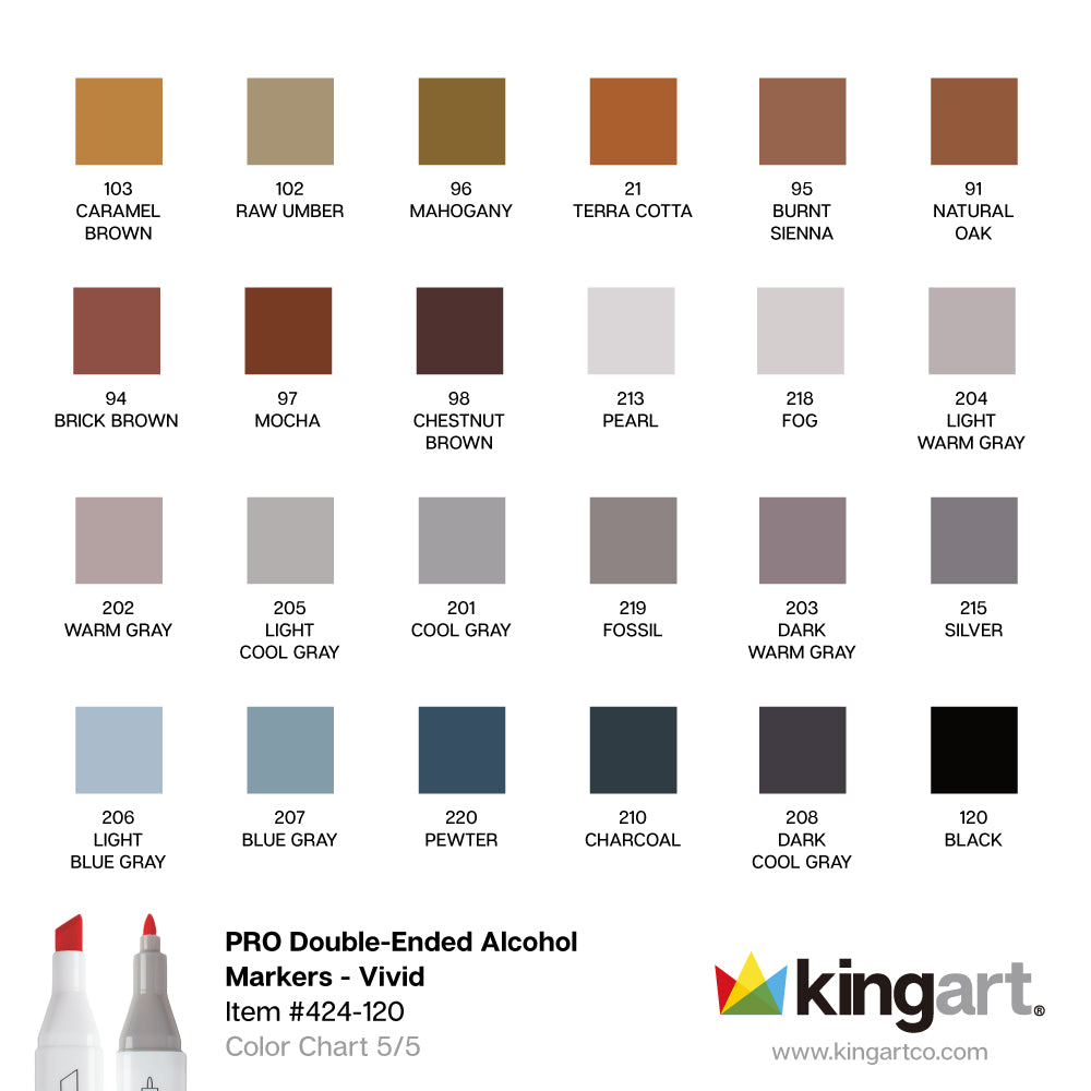 Double-Ended Alcohol Markers - 120 Colors