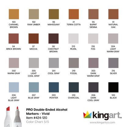 Double-Ended Alcohol Markers - 120 Colors