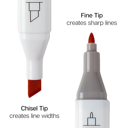 Double-Ended Alcohol Markers - 12 Neutral Colors