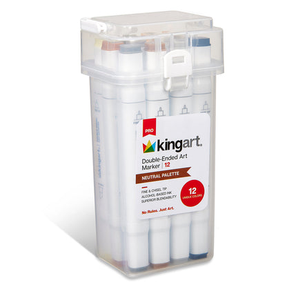 Double-Ended Alcohol Markers - 12 Neutral Colors