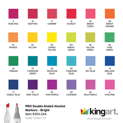 Double-Ended Alcohol Markers - 24 Bright Colors