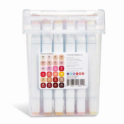 Double-Ended Alcohol Markers - 24 Portrait Colors