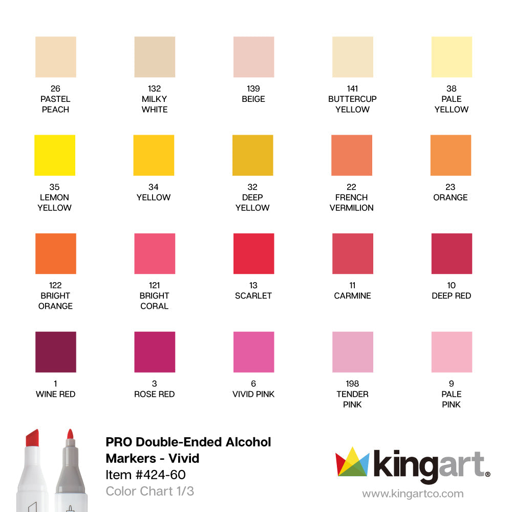 Double-Ended Alcohol Markers - 60 Colors