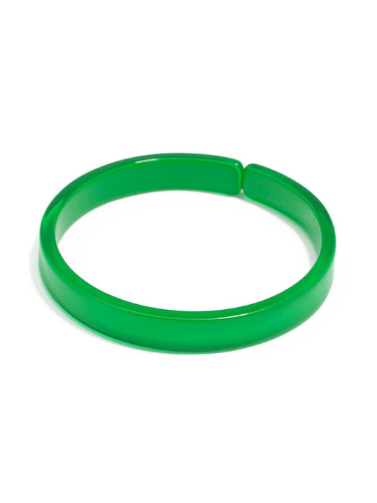 Resin Bangle Bracelet - GREEN Medium Width Quirks!